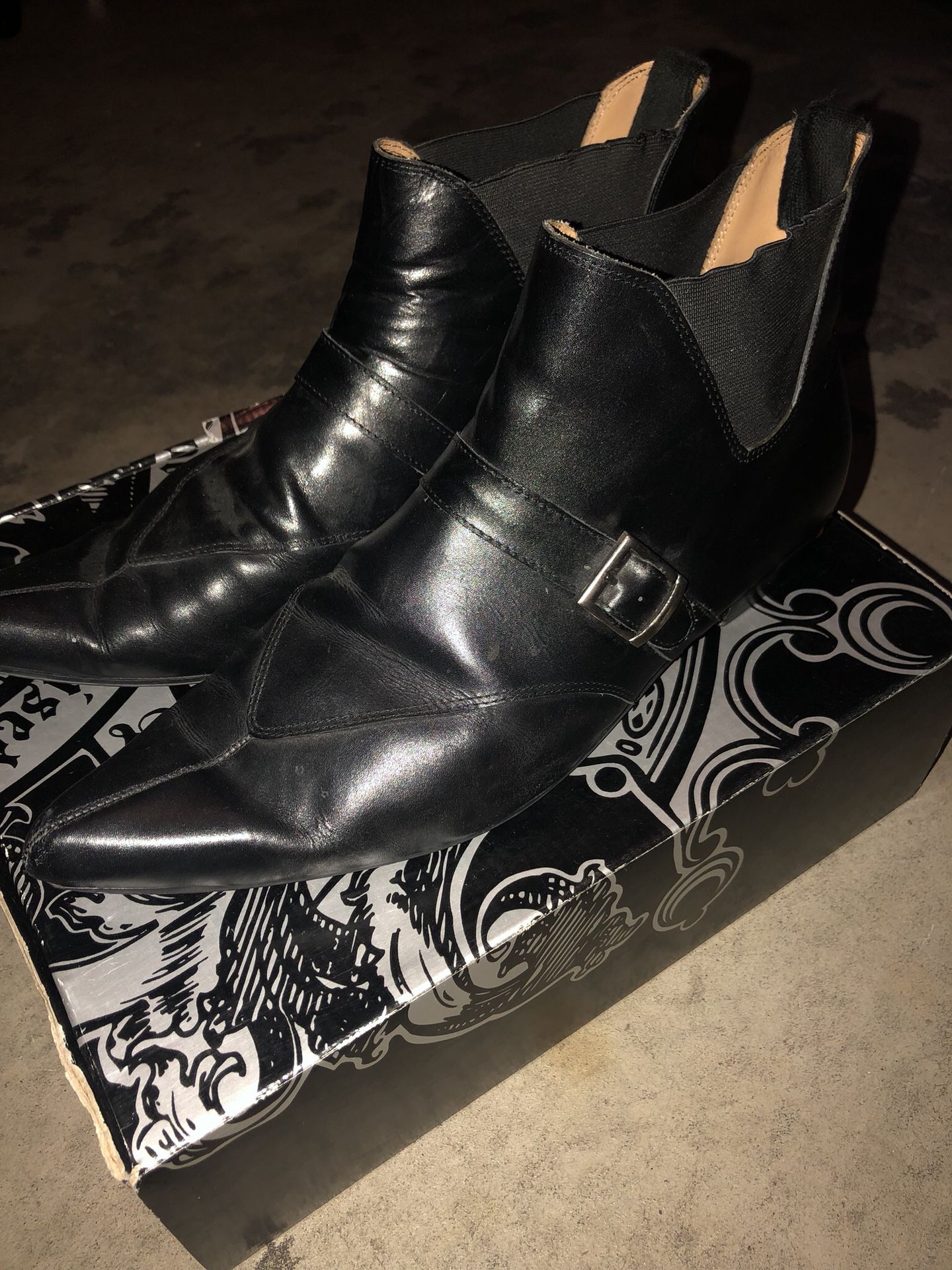 T.U.K Black Dress Boots Size 11