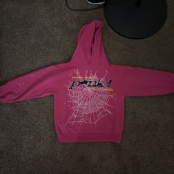 pink sp5der hoodie