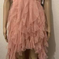 Off Pink/ Guava With Sparkles Wedding/Prom/Party Dress Size 3 By Teeze Me