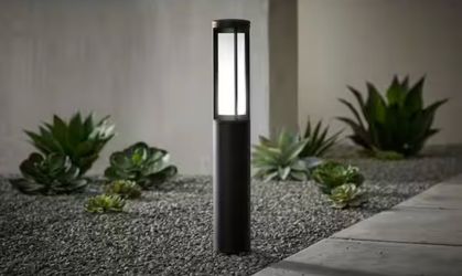 240 Lumen Low Voltage Madison Black Integrated LED Outdoor Landscape Path Light with Frosted Glass
