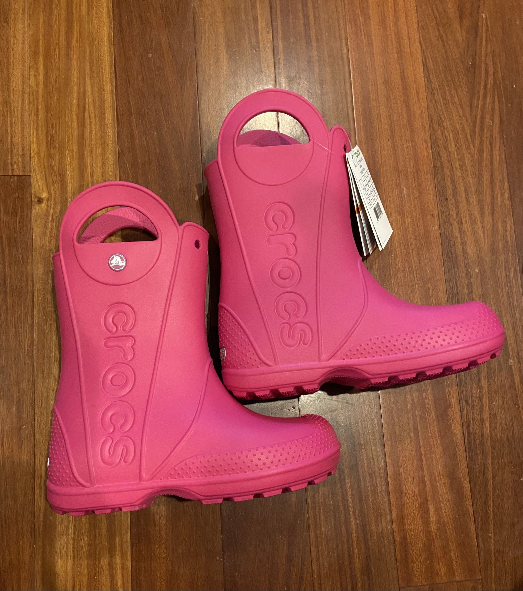 Crocs Pink Rain Boots Kids Girls Size 12/13  Gently Used 