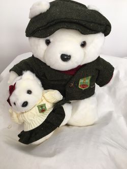 Collectible plush stuffed father and baby bears