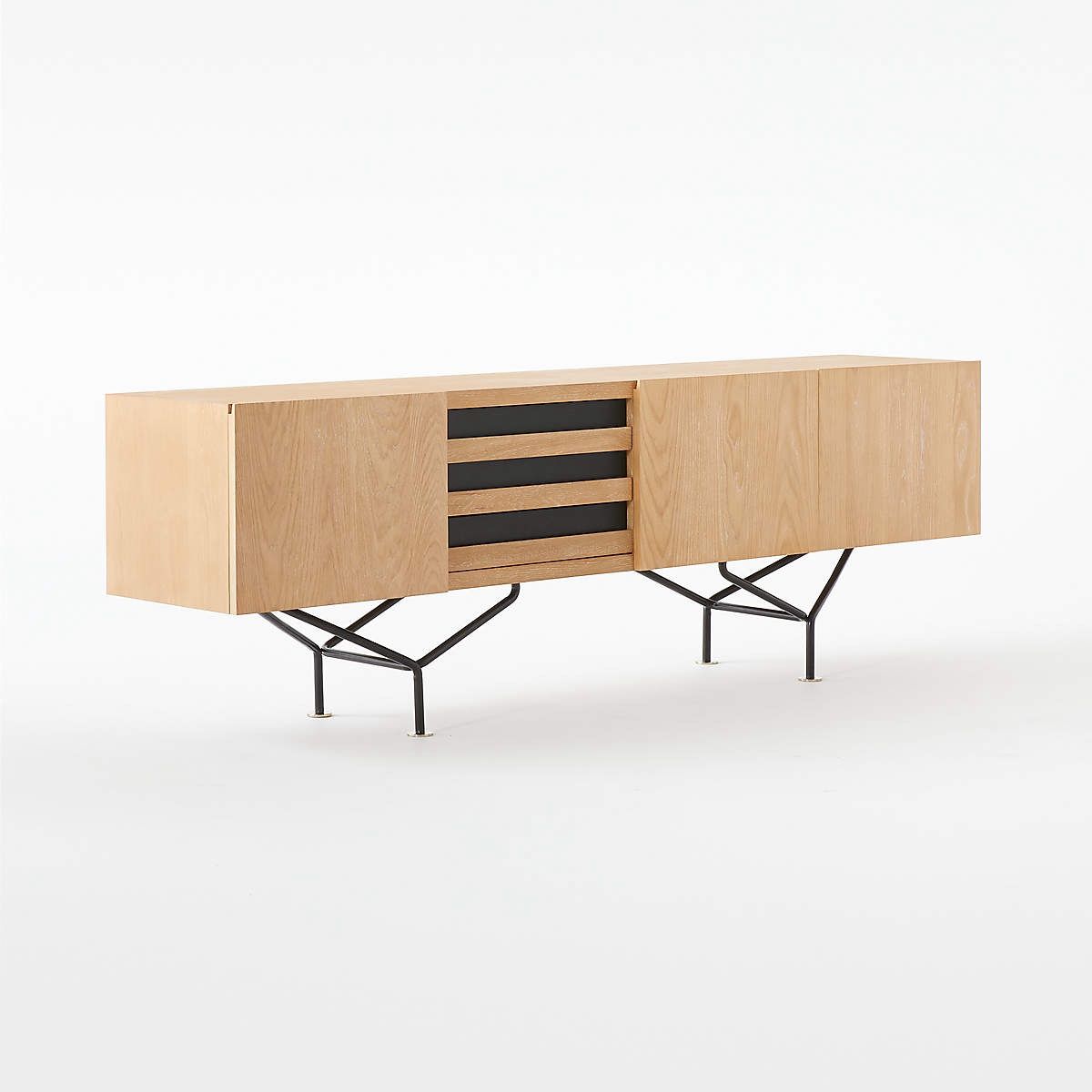 Cerused Oak Wood Credenza By Gianfranco Frattini