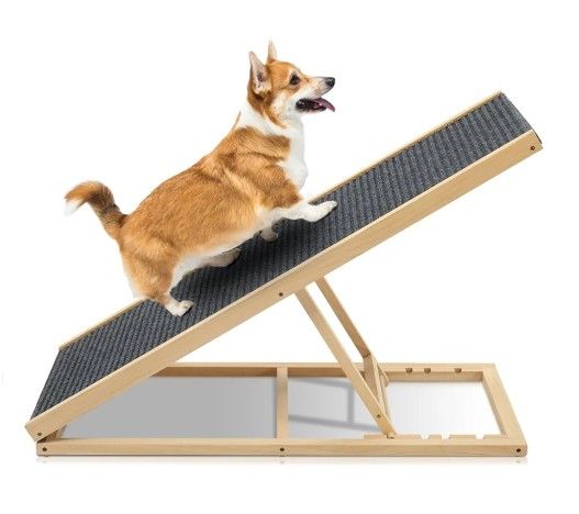 Dog Ramp for Bed,Large Dog Pet Ramp Stairs with Adjustable Height for Bed Couch Car Truck SUV, Foldable Dog Ramp for Small & Large Pets to Get on High