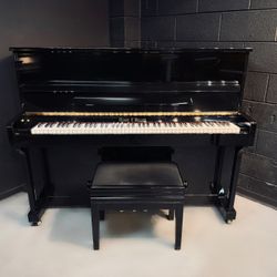 Henry F. Miller 47" Upright Piano | Ebony Gloss, Like-New Condition