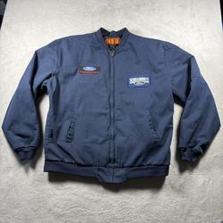 Vintage Red Kap Ford Racing Mechanics Jacket Men’s XL Blue Eisenhower Style