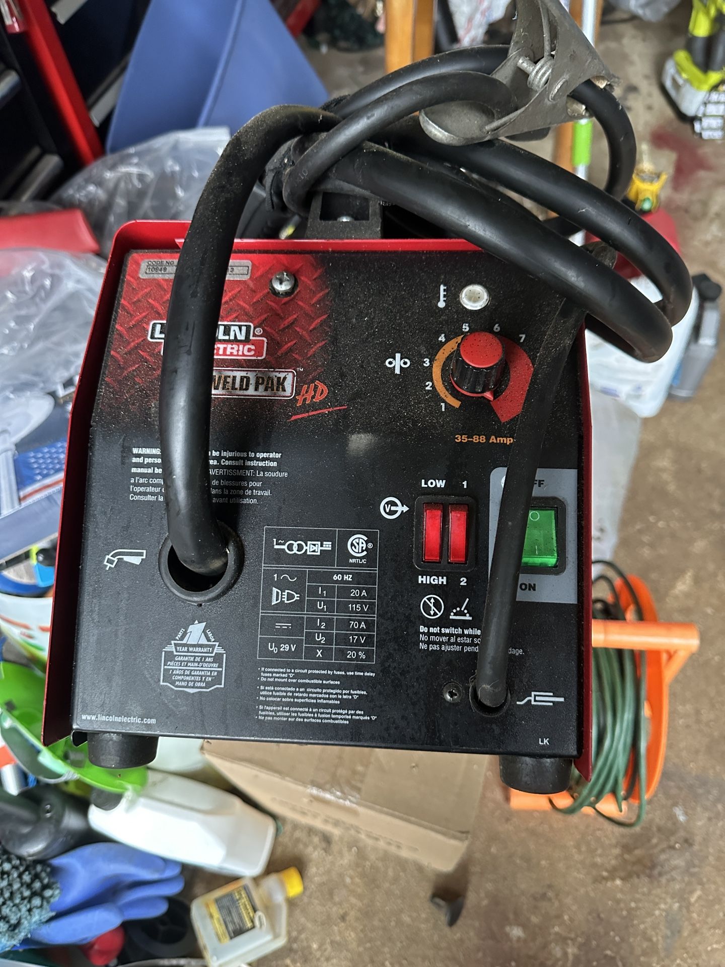 Lincoln Weld Pak HD 10949 *LOCAL* Lincoln Electric Weld Pak 10949- 88 Amp HD Flux Core Wire Feed (LP1114830)