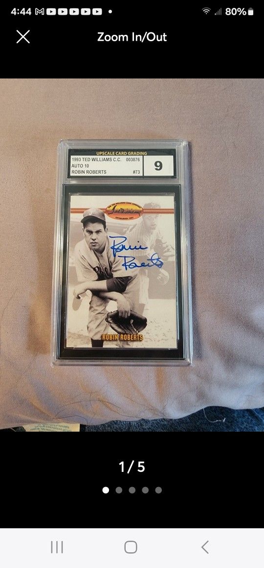 Robin Roberts Autographed Signed 1993 Ted Williams Card #73 AUTOGRAPH/ 10
UCG9 m
