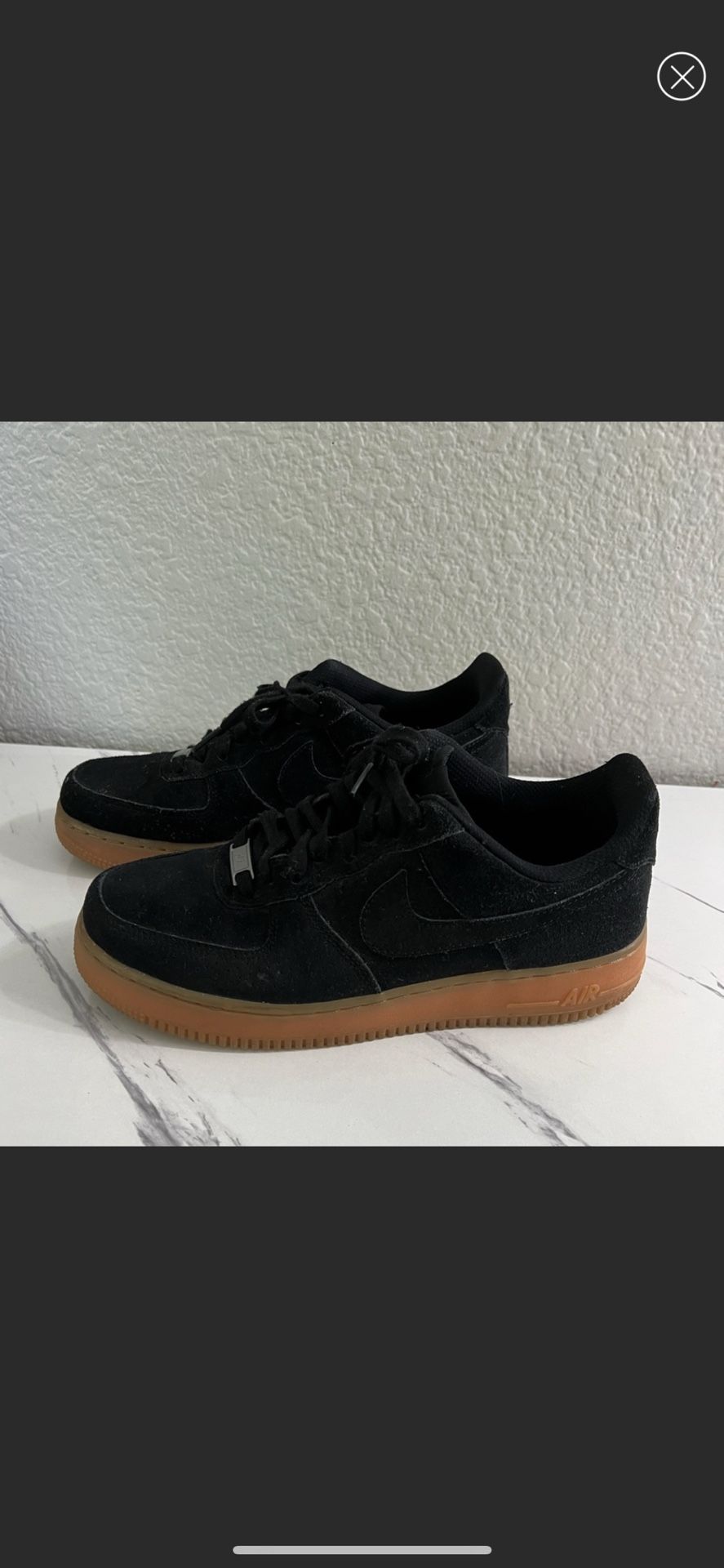 Nike Air Force 1 Low Black Gum Brown Suede Shoes 749263-002 Women's 10