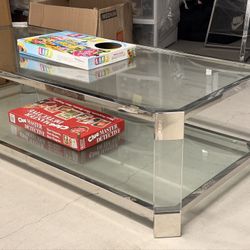 Mitchell Gold + Bob Williams Acrylic & Chrome Coffee Table – High-End