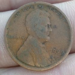 1909 No Mint Wheat Penny