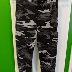 Grey Camo Cargo Pants