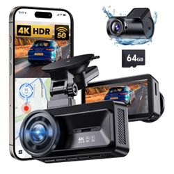 Dash Cam Front And Rear Free 64GB Card