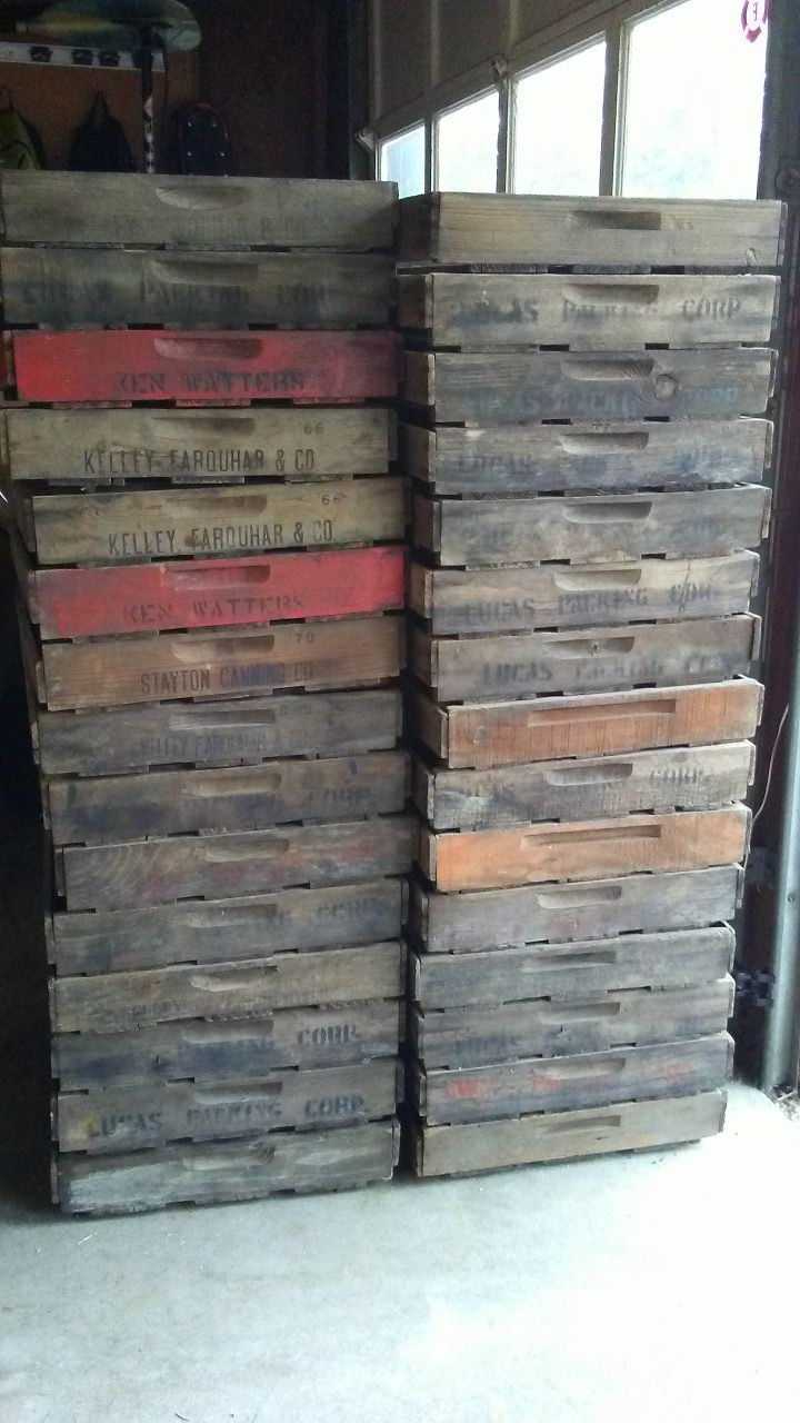 Antique Wooden Berry Fruit Box Crate Flat