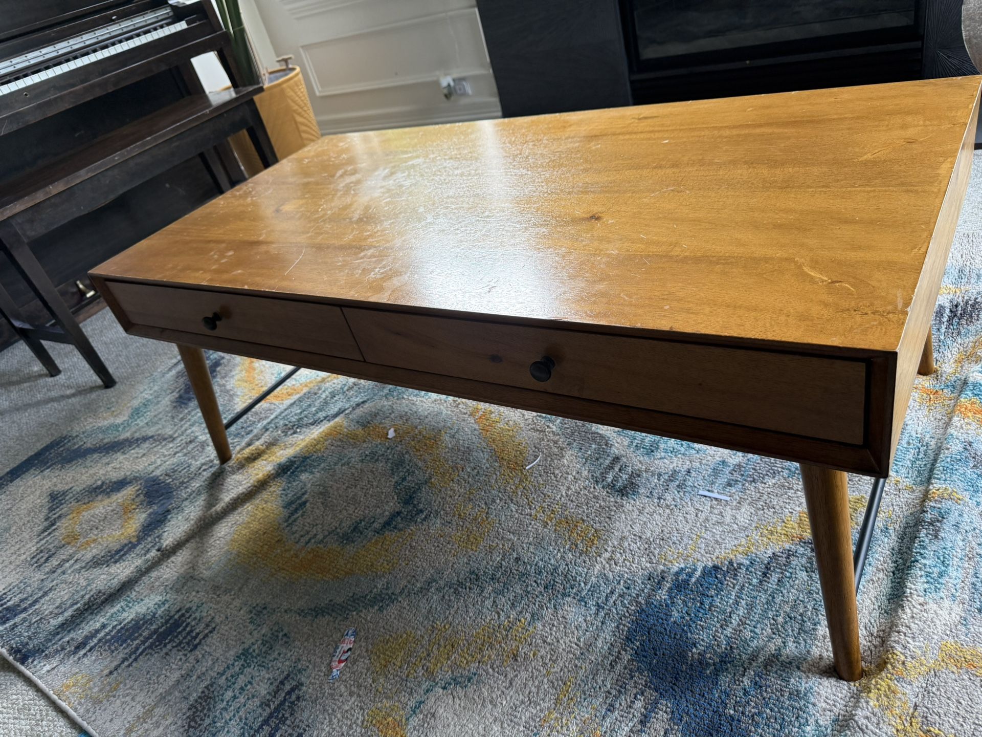 Mid-Century Modern Coffee Table + Area Rug – $300 obo