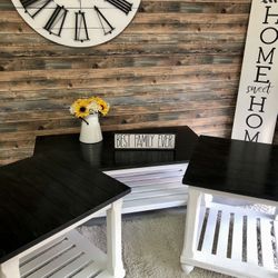 Beautiful Farmhouse Style Coffee Table Set 