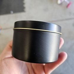 55 Candle Tins 8 oz with Lids and Labels for Candle Making (Black)