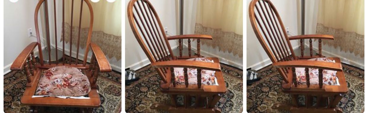 Rocking Chair. Bench Solid Wood. Outside Inside. 