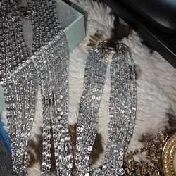 5pc Set 2 Necklaces 1 Bracelet & Earrings