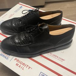 Black Mezlan Genuine Crocodile Dress Shoes - Sz 11.5