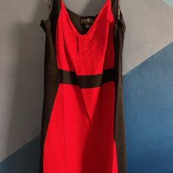 Forever 21 Stretchy XL Red/Black Dress