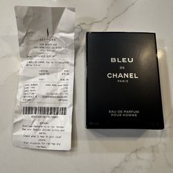 Blue de Channel Blue for Men 3.4 oz / 100ml - **COMES WITH RECEIPT**