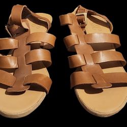 Franco Sarto Women's Deena Brown T-Strap Gladiator Wedge Sandals, Size 10M