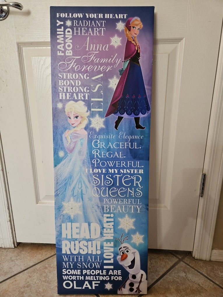 Disney Frozen Elsa & Anna Wall Art Size 36" H x 12" W