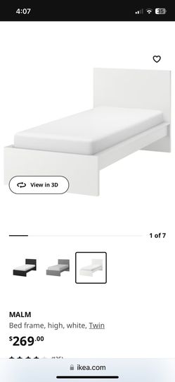 Twin White Malm Bed Frame