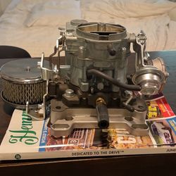 2 BBL Carb With 4 BBl Adapter With Air Intake Brand New 