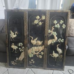 Chinese Laquered Wall Hanging 