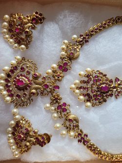 Fashion Jewelry Ruby Necklace Set