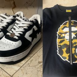BAPESTAS  AND BAPE SHIRT