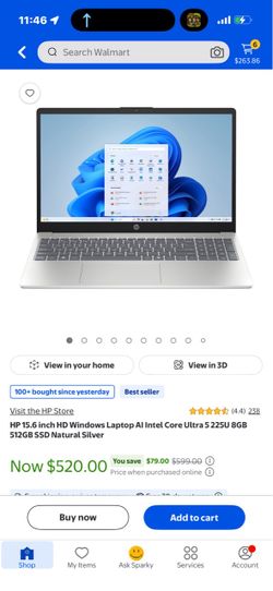 HP 15.6 inch Laptop Natural Silver