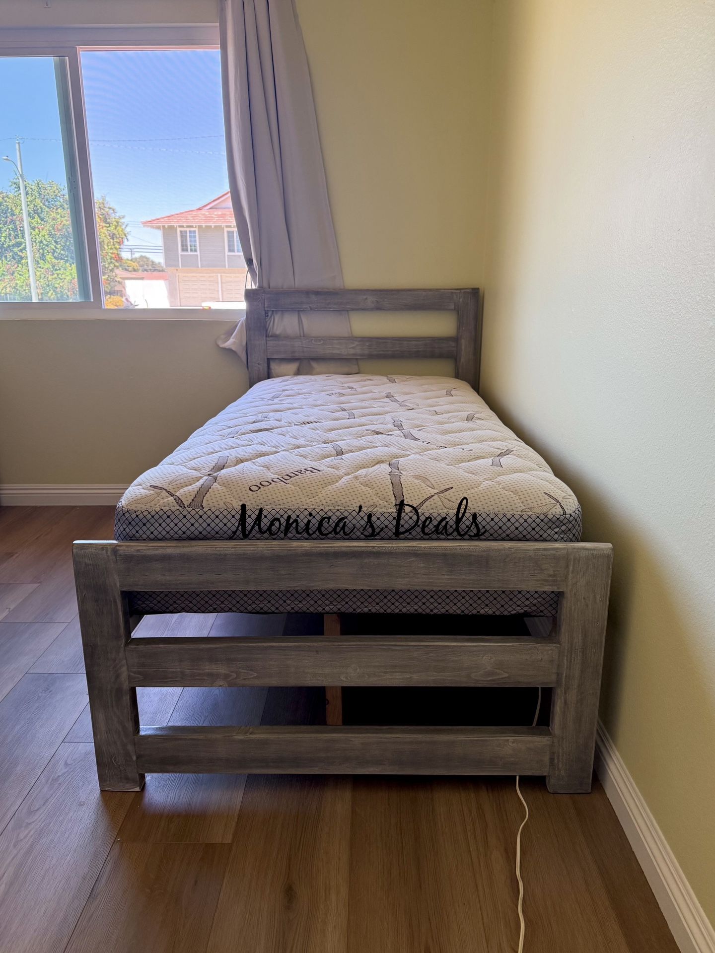 Twin Solid Wood Bed With Mattress $340