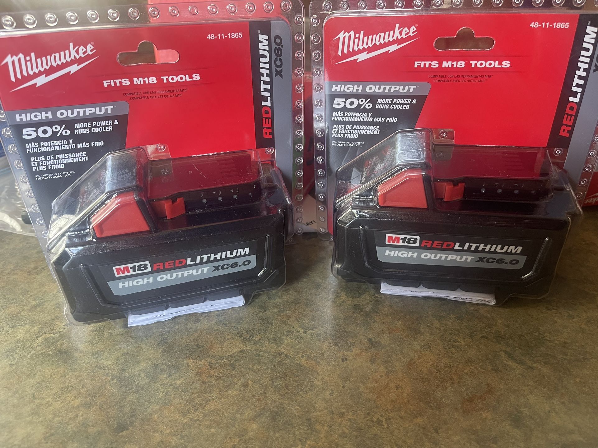 MILWAUKEE M18 HIGH OUTPUT 2 BATTERIES 6.0