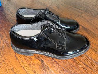BATES E00007 Men's BLACK Premium High Gloss Leather Sole Uniform Shoes