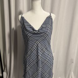 Women’s blue plaid dress size medium