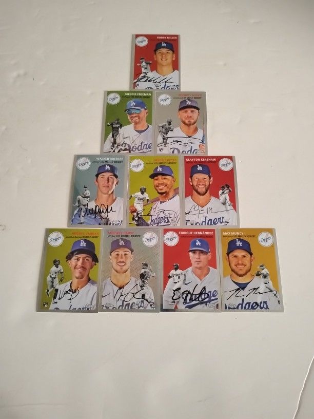 Lot Of 10 Los Angeles Dodgers Topps Chrome Baseball Cards