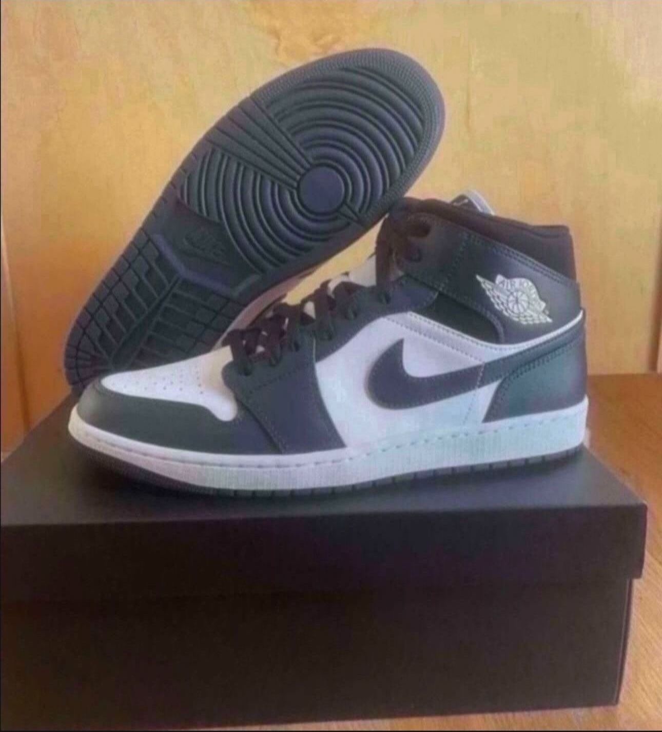 Nike Air Jordan 1 Mid Dark Teal Navy Blue White Size 12 Brand New