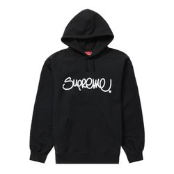 Supreme Raised Handstyle Hooded Sweatshirt Size L