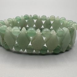 Adventurine Beaded Stretch Bracelet - Princess Design 