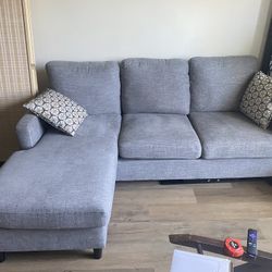 Stark Grey Couch w/ Reversible Chaise