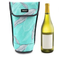 PackIt Freezable 1.5L Wine Bag Soft Sided Cooler, Aqua Blue