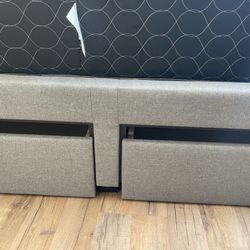 King Size New Gray Storage Bed With Nice Mattress 