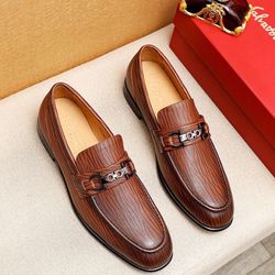 Ferragamo Men’s Leather Shoes With Box 2026 New