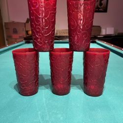 Fitz and Floyd Holiday Drinking/Highball Glasses, 5 Pc