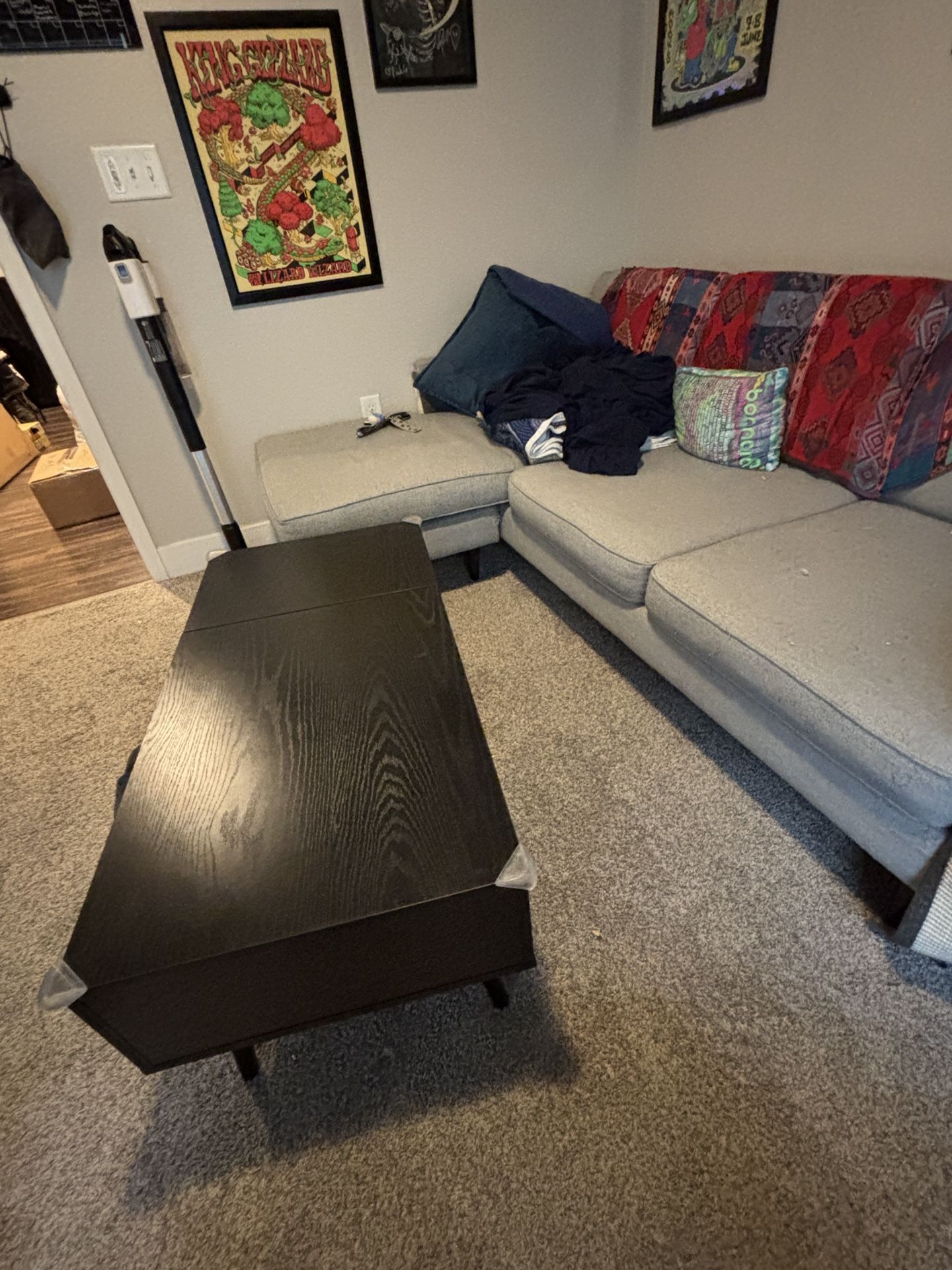 MOVING SALE!! Couch with free coffee table 