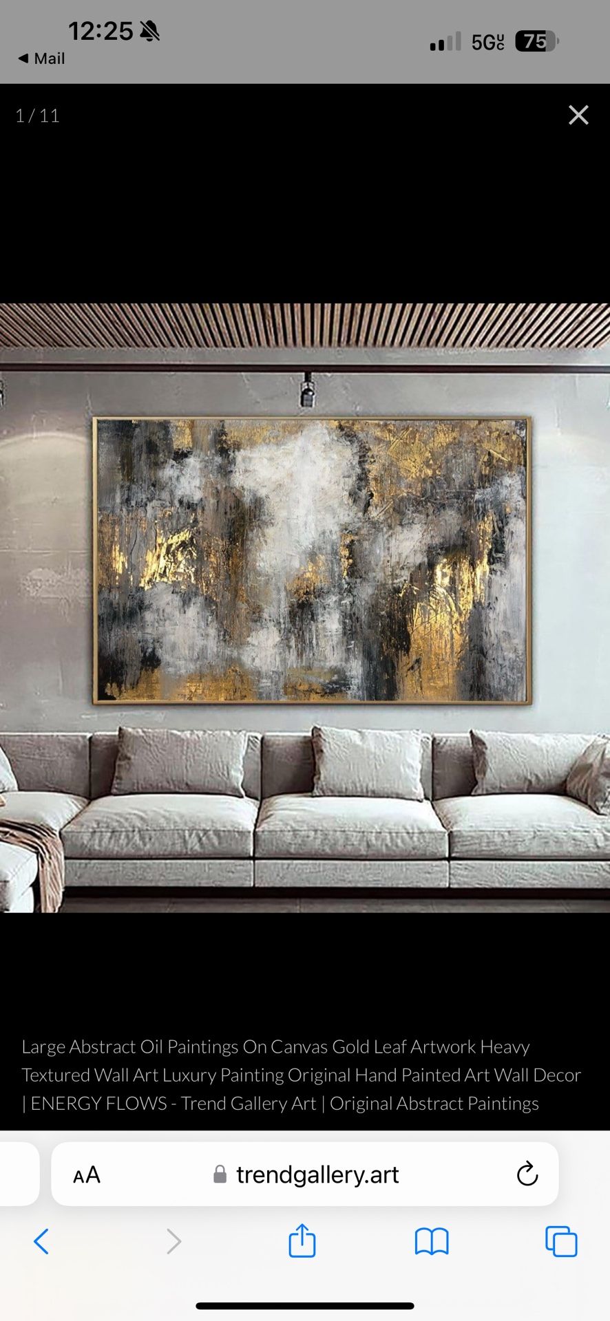 Large Abstract Oil Painting On Canvas