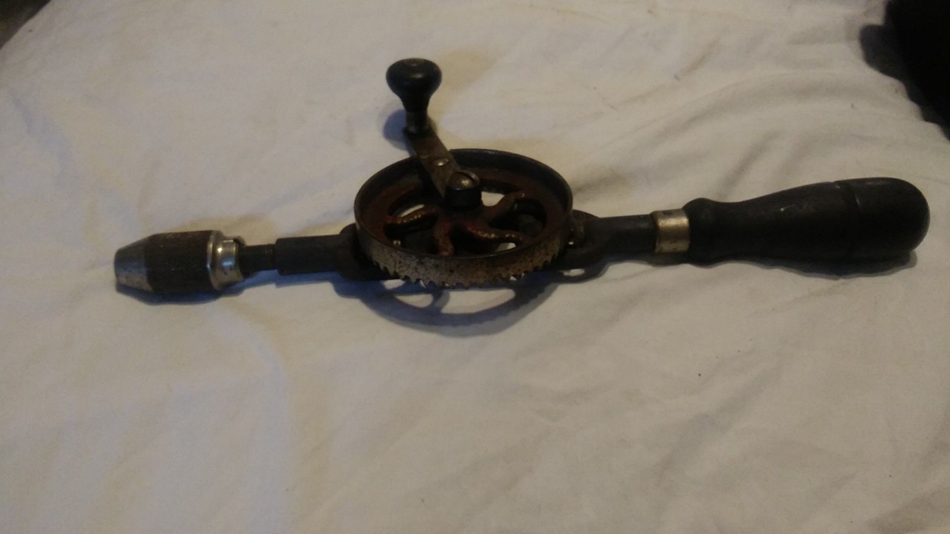 Antique Wood Handled Drill